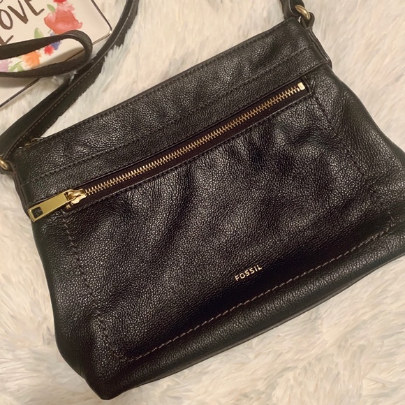 fossil evie leather crossbody bag
